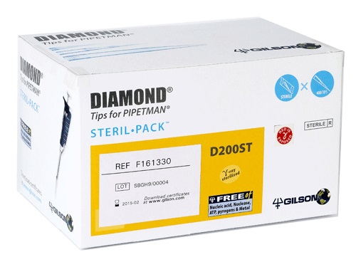 Gilson Diamond Pipetten-Spitzen Tipack D10 Volumen: 1 - 10 ml, Länge: 160 mm autoklavierbar, Racks 8 Racks á 30 Stück