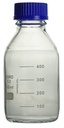 Laborflaschen, 100 ml, GL 45, mit Graduierung,  mit Schraubkappe und Ring, Borosilikatglas 3.3,    