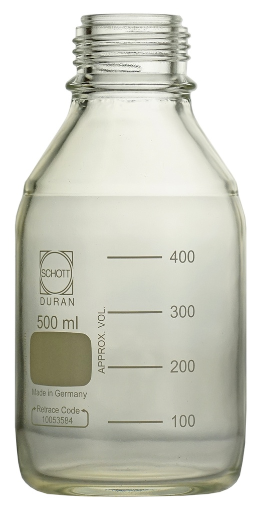 Laborflaschen, ISO-Gewinde,   GL 45, 2000 ml, Boro. 3.3 , graduiert,  mit Sicherheitsbeschichtung Witosint