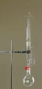 Soxhlet-Extraktionsapparat,  Borosilikat, komplett, bestehend aus:  Extraktionsaufsatz Hülse NS 34/35,  Kern NS 29/32, 70 ml,  Dimrothkühler Länge 250 mm, Kern NS 34/35,  Rundkolben 100 ml NS 29/32