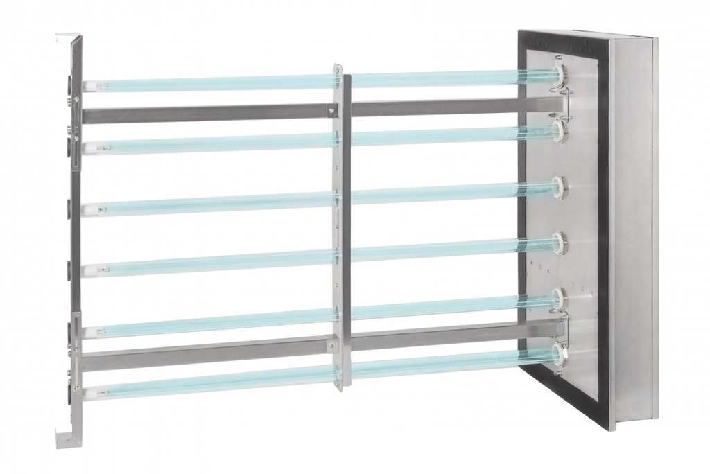 UV-C-Gerät für Kanäle und Lüftungsgeräte | Gestellmodul aus Edelstahl - 4 x 40W-HO - Quarzhülse - Tiefe: 45cm - IP55