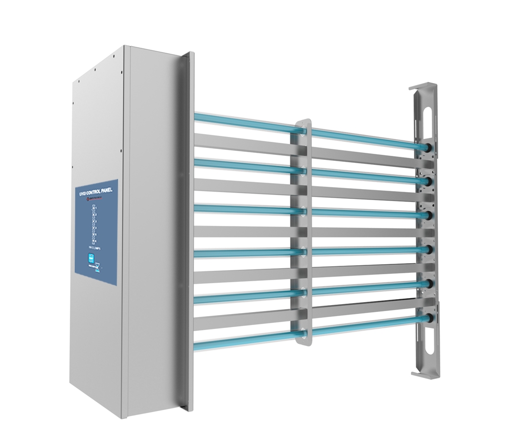 UV-C-Gerät für Kanäle und Lüftungsgeräte | Gestellmodul aus Edelstahl - 4 x 40W-HO - Quarzhülse - Tiefe: 45cm - IP55
