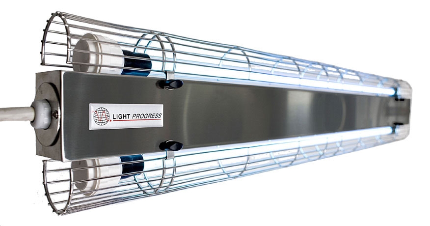 UV-C-Gerät zur Luft- und Oberflächenentkeimung, eingebaut in Edelstahl mit seriellem Anschluss | 76W - 1646 x 65 x 96mm - IP55