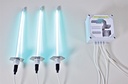UV-C-Vorrichtung (+ Ozon) zur Reduzierung von Gerüchen und Fetten in Küchenhauben - sechseckige Flansche | 35W-HO (QS-Lampen) - 397mm - Ozon 280m³/h @ 2,5m/s - IP40