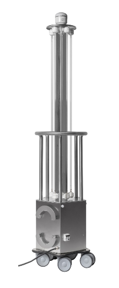 UV-PENTALIGHT5/120-RCD | Edelstahl-UV-C-Gerät für direkte Bestrahlung - Doppellampe - 4 Räder - 120W-HOX5-Lampe