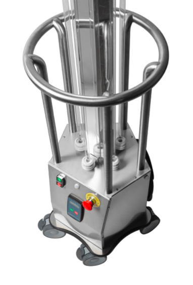 UV-PENTALIGHT5/120-RCD | Edelstahl-UV-C-Gerät für direkte Bestrahlung - Doppellampe - 4 Räder - 120W-HOX5-Lampe