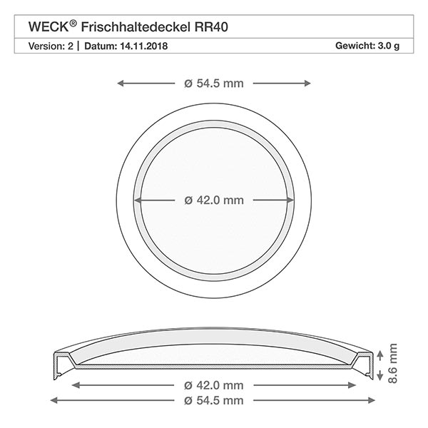 Zylinderglas 145ml  mit Frischedeckel RR40