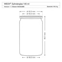 Zylinderglas 145ml  mit Frischedeckel RR40