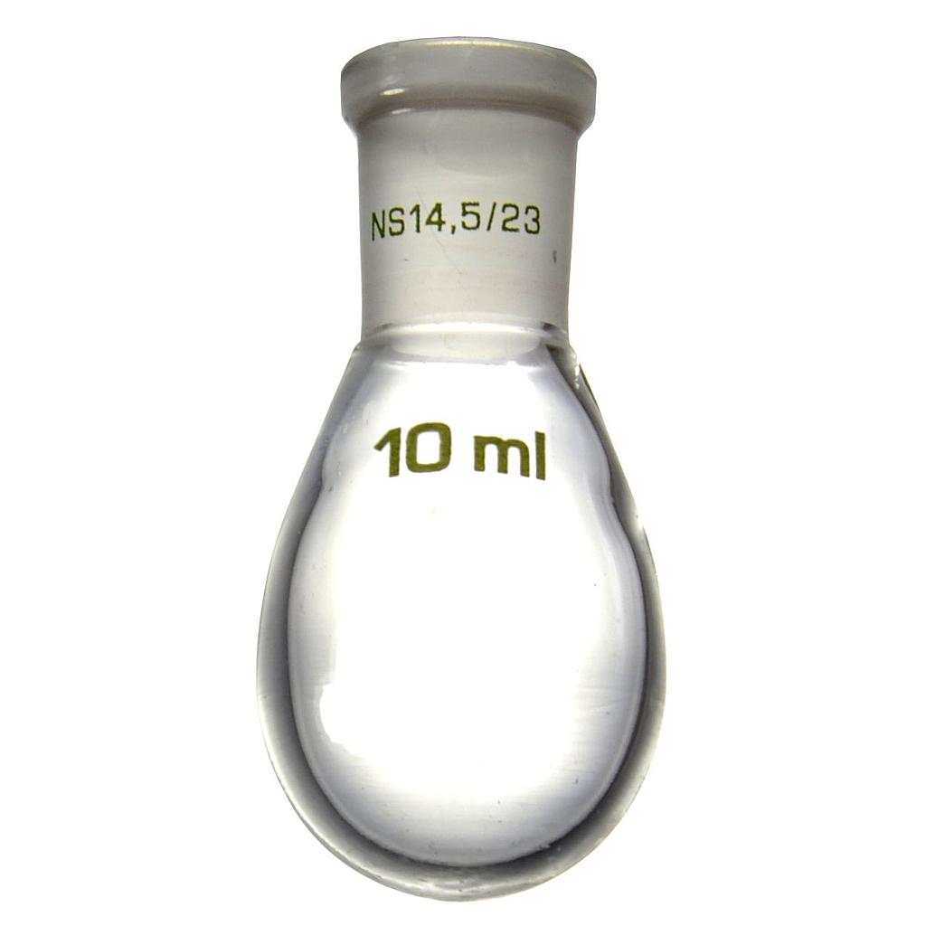 Flask, pear shaped, 12 ml, ST 14/23,  centered, Precisco, round bottom,  pack = 10 pcs.