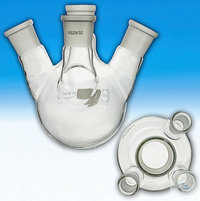 (0 822 500) Vierhalskolben,  500 ml,  MH NS 29/32,   SH NS 19/26 schräg, nach DIN 12394 