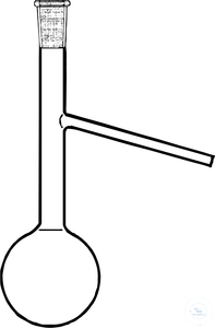 (5 523 125) ENGLER-Kolben, 125 ml, mit Seitenrohr, mit Hülse  NS 19/26, DIN 51751, Borosilikatglas 3.3  