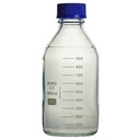 Laboratory bottles, 100 ml, GL 45, with graduation,  with screw cap and ring, Borosilicate glass 3.3,  Pack = 10 pcs.