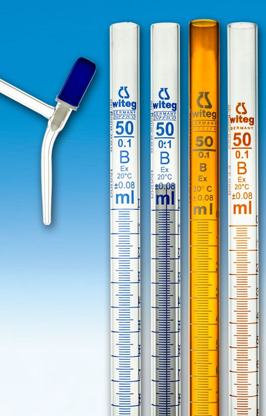 BURETTES,DIN-B,100 ML:0,2 LATERAL NEEDLE  VALVE STOPC. PTFE NEEDLE-VALVE,SCHELLBACH  PACK. = 2 PCS.    