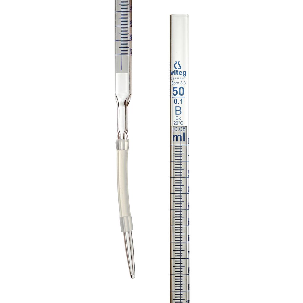 Burettes DIN B 100 ml:0,2,  with tip and   rubber tubing, Schellbach  Pack = 2 pcs.