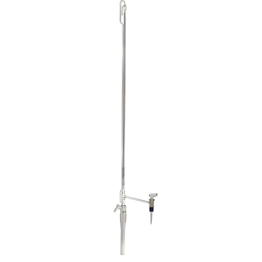 (3 122 258) Pelletbüretten, DIN-AS, 25 ml : 0,05, mit PTFE-Zwischenhahn  seitl.  VENTILHAHN, PTFE-Spindel, Schellbach, 2 l. Vorratsfl.  kb-bescheinigt, ohne Druckball,    