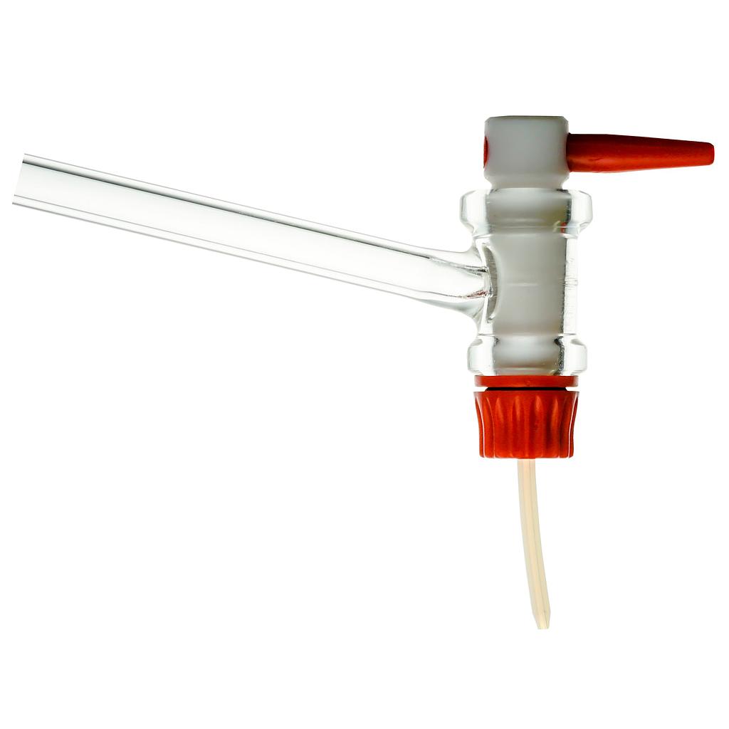 Stopcock for burettes, lateral, ST 12,5,  bore: 1,6 mm, acc. to DIN 12541,  with ST-PTFE-plug, made from DURAN tubing,  for burettes 25 ml  