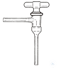 Eckhahn nach Schiff, NS 34,5, mit  hohlem NS-Glasküken, 20 x 120 mm,  Bohrung: 12 mm, DIN 12545