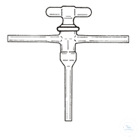 2-Wege-Hahn nach Schiff, NS 29,2, mit   hohlem NS-Glasküken, 18 x 120 mm,  Bohrung: 10 mm, DIN 12545