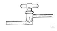 Durchgangshahn nach Schiff, NS 14,5, mit  hohlem NS-Glasküken, 9 x 100 mm,  Bohrung: 2,5 mm, DIN 12545