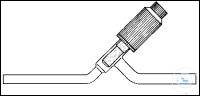 Durchgangs-Hochvakuum-Ventil "Witaflo",  Ventilstift aus reinem PTFE, Bohrung: 6 mm,  Schenkel-Ø: 10 mm,Länge: 75 mm  GL 18, hergestellt aus DURAN Rohr
