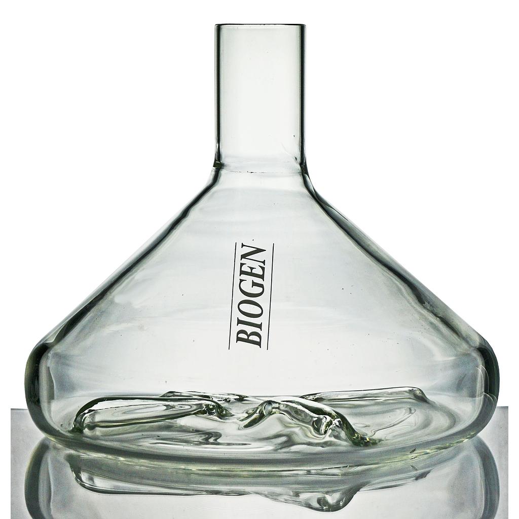 (5 568 050) Kulturkolben nach FERNBACH, 1800 ml,  konische Form, 200 x 175 mm, Hals Ø außen 38 mm,   Hals gerade für Metallklappen, hergestellt aus DURAN Rohr,    