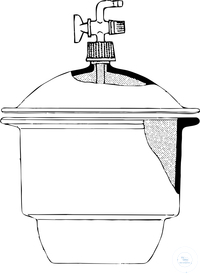 Exsikkator "Mobilex", mit Gewinde am Deckel,  Schraubkappe, Silikondichtung, mit Spindelhahn,  Borosilikatglas, mit Sicherheitsbeschichtung Witoform