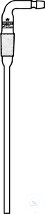 Einleitungsrohre, rechtwinklig,  abgebogene Olive, Kern NS 14/23,  Einbaulänge 250 mm