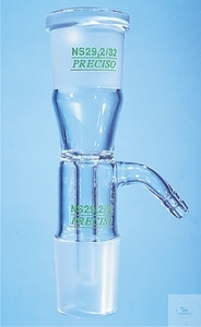 Receiver adapters, straight,  w. vacuum connection and drip tip,  socket ST 24/29 cone ST 24/29