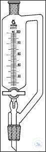 Tropftrichter, m. Druckausgleich, zyl. grad.   Tropfenzähler, NS-Ptfe-Hahnküken,  Gewindehahnsicherung, 25:0,5 ml, 2 x NS 19/26, B. 2,5 mm,  VE = 2 Stück
