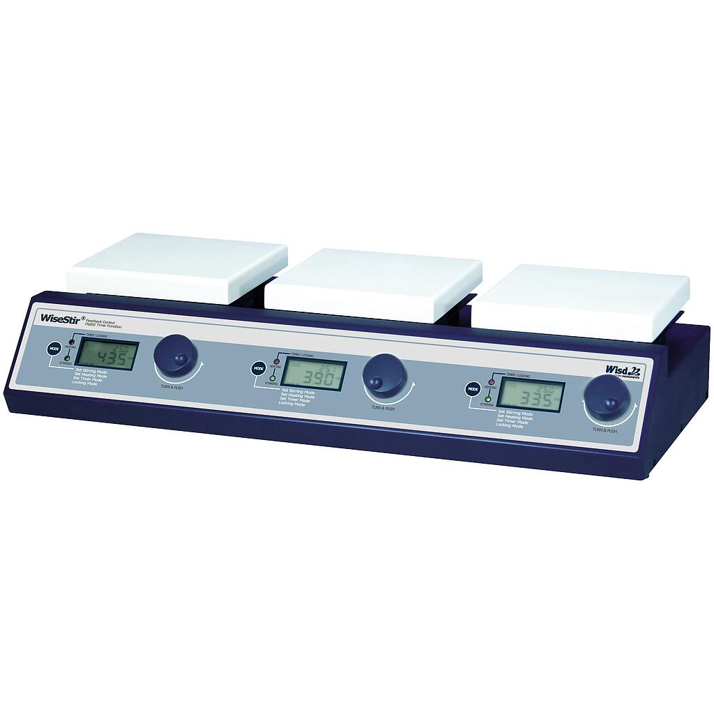 Magnetic stirrer with hotplate SMHS 3 places 350°C 1500rpm