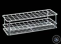   REAGENZGLASGESTELLE, EDELSTAHLDRAHT, ROSTFREI,  GESAMT- HÖHE 70 MM, 360 MM X 120 MM  FÄCHERGRÖSSE 28 X 28 MM,  48 FÄCHER  