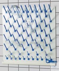 Abropfgestell, 500 x 500 mm, mit Ablaufrinne,  komplett mit Aufsteckstäben, 10 Stäbe L: 60mm,  39 Stäbe L:100mm, 4 Stäbe L:150mm, PVC