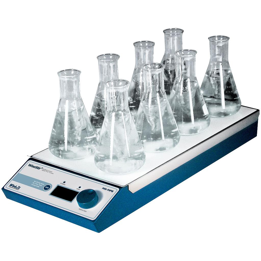 Magnetic stirrer MS-MP8 digital 8 places 1200rpm stainless steel plate