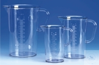(7 019 005) Messbecher mit Henkel und Ausguss, graduiert,  SAN, glasklar 3000:100 ml; H 242 mm; Ø 170 mm;  VE = 6 Stück