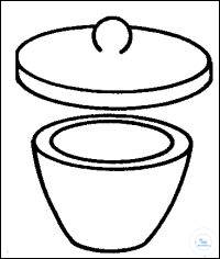   TIEGEL, NIEDERE FORM, KOMPLETT   MIT DECKEL, AUS QUARZ, 150 ML, 70 x 56 MM 