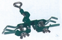Bürettenklemme, aus Stahl, verzinkt, für 2 Büretten,  Spannweite Ø 0-20 mm, Finger mit Silikon-Überzug