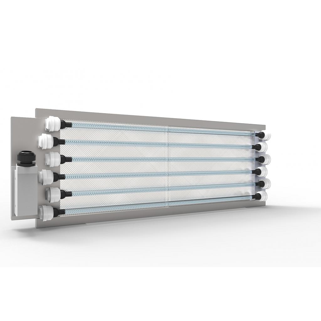 UV-SMELL-SQ 4/40H | Rack of UV-lamps with rectangular frame - SS.304 - 4x40W (594 x 253 x 140mm) (IP55)