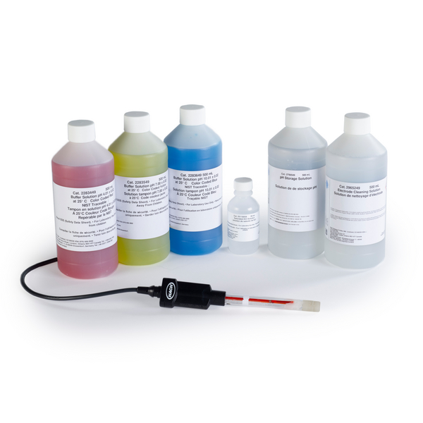 Intellical PHC729 Laboratory Surface Measurements RedRod Refillable Glass pH Electrode with Calibration and Maintenance Reagents Pack