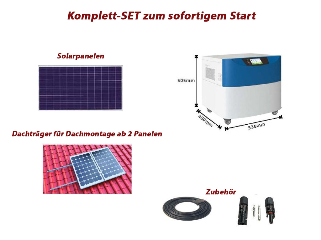 SET - Hybrid Notstromversorgung 5'000W mit WIFI (Li/Ionen Batterie)