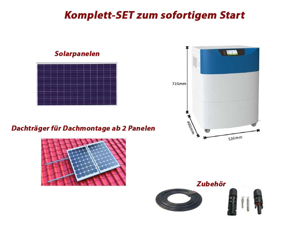 SET - Hybrid Notstromversorgung 5'000W mit WIFI (Li/Ionen Batterie 9'000W)