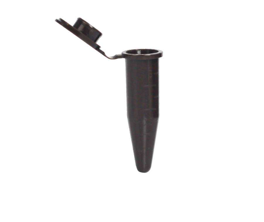 1.5 ml Microcentrifuge Tube with Attached Flat Cap‚ Conical Bottom‚ Amber‚ Non-Sterile 500pieces/bag‚ 10bags/carton