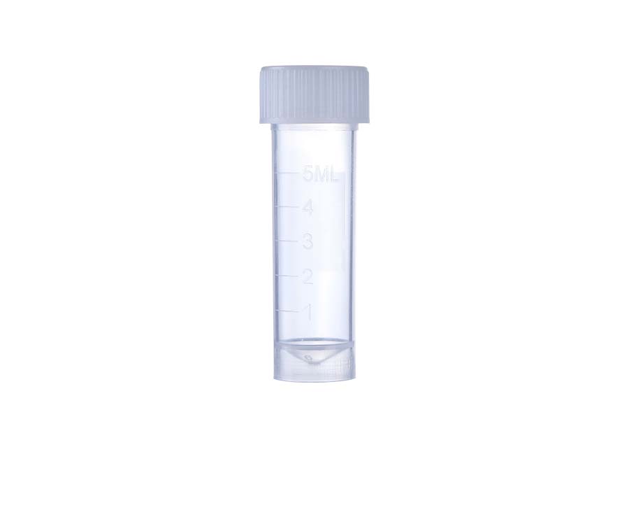 5 mL Graduated Transport Tube with Natural S eal Screw Cap‚ Pre-assembled‚ Conical Botto m‚ Self Standing‚ Non-Sterile
100pieces/bag‚ 10bags/carton