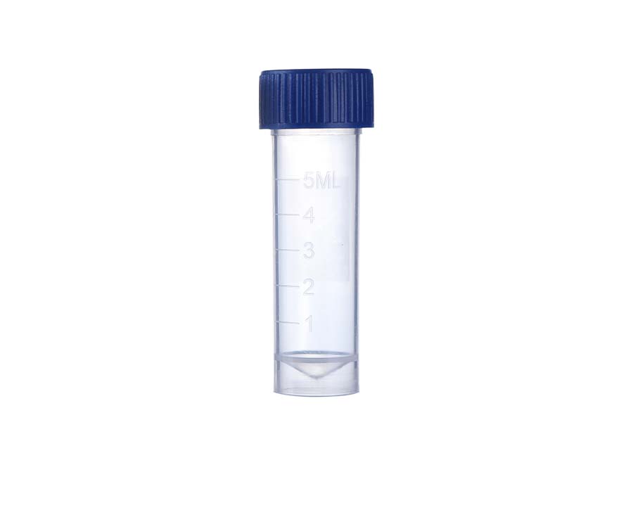 5 mL Graduated Transport Tube with Blue Seal Screw Cap‚ Pre-assembled‚ Conical Bottom‚ S elf Standing‚ Non-Sterile
100pieces/bag‚ 10bags/carton