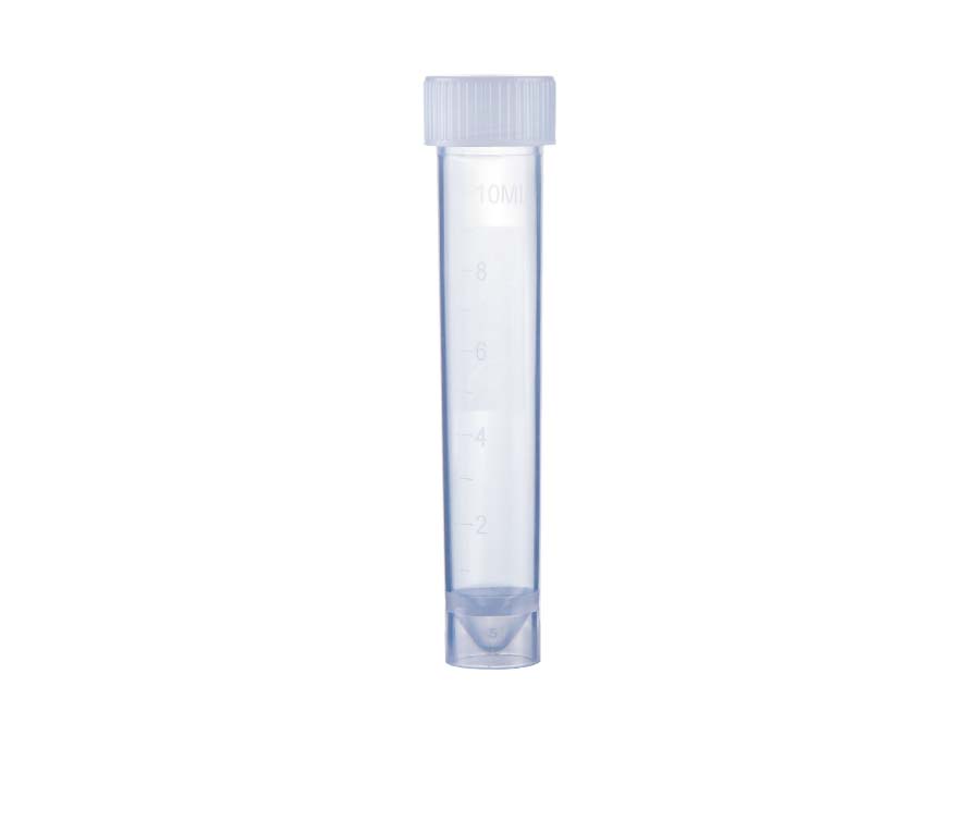 10mL-Transportröhrchen mit Natursiegel-Schraubverschluss' Vormontiert' Konische Flasche' Selbststehend' Steril100Stück/Beutel' 10Beutel/Karton
