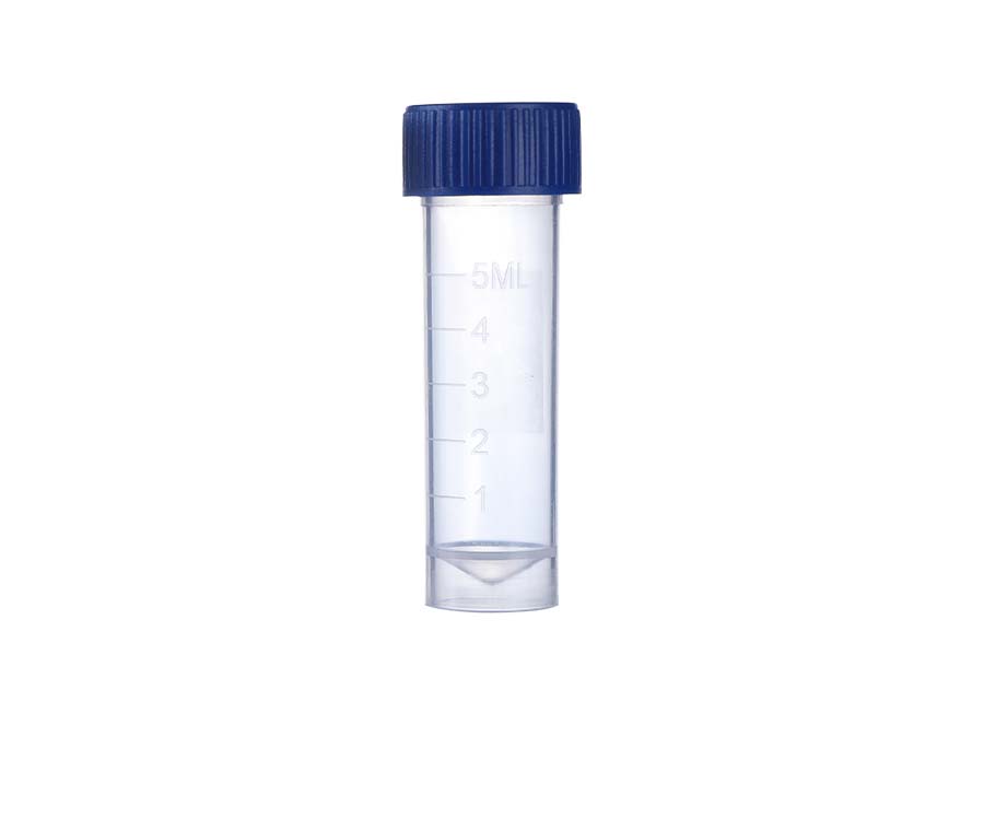 5 mL Graduated Transport Tube with Blue Seal Screw Cap‚ Separate‚ Conical Bottom‚ Self Sta nding‚ Non-Sterile
200pieces/bag‚ 5bags/carton