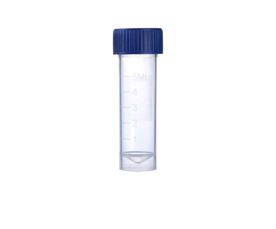 5mL-Transportröhrchen mit blauem Schraubverschluss' separat' konischer Boden' selbsthaltend' steril200Stück/Beutel' 5Beutel/Karton