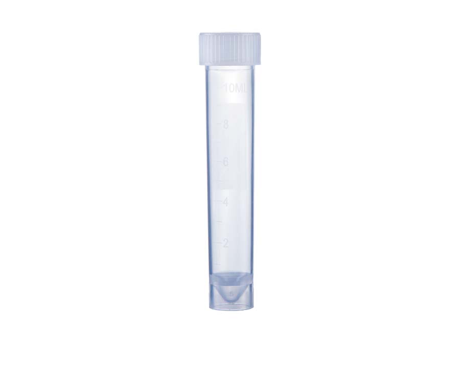 10mL-Transportröhrchen mit Natursiegel-Schraubkappe' Separat' Konischer Boden' Selbststehend' Steril100Stück/Beutel' 10Beutel/Karton