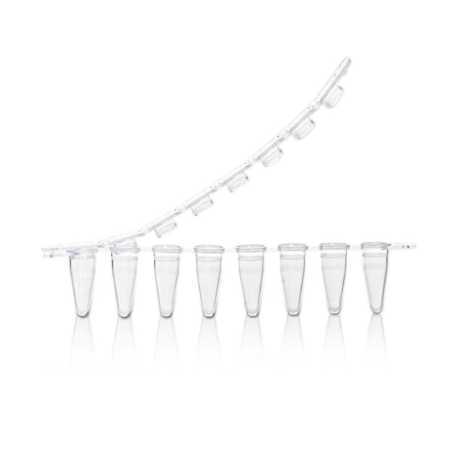 0.1mL 8-Strip Clear PCR Tube mit 8-Strip Clear Flat Cap' Non-Sterile125Strips/Beutel' 1Beutel/Pack' 10Packs/Karton