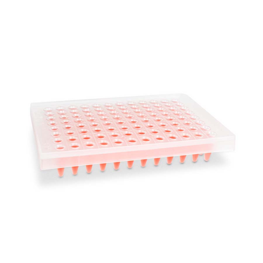 0.2mL 96-Well PCR Platte. Semi-Skirt. Flaches Deck. Klar. Unsteril10Stücke/Beutel. 1Beutel/Packung. 5Packungen/Karton