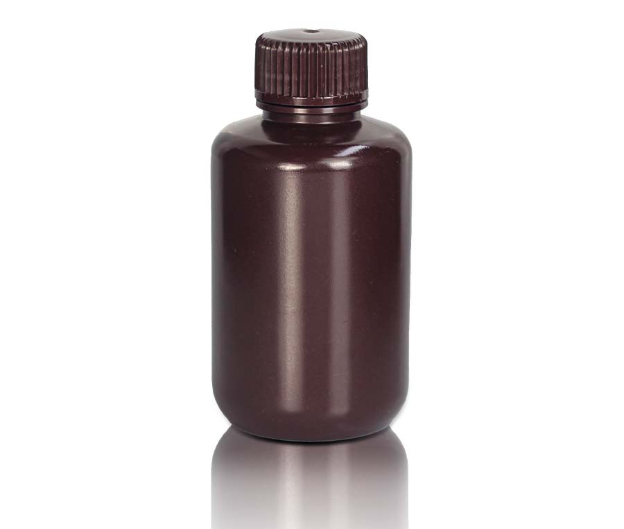 125mL PP Reagenzienflasche und Kappe' Schmale Mündung' Bernstein' Nicht steril25 Stück/Beutel' 10Beutel/Karton